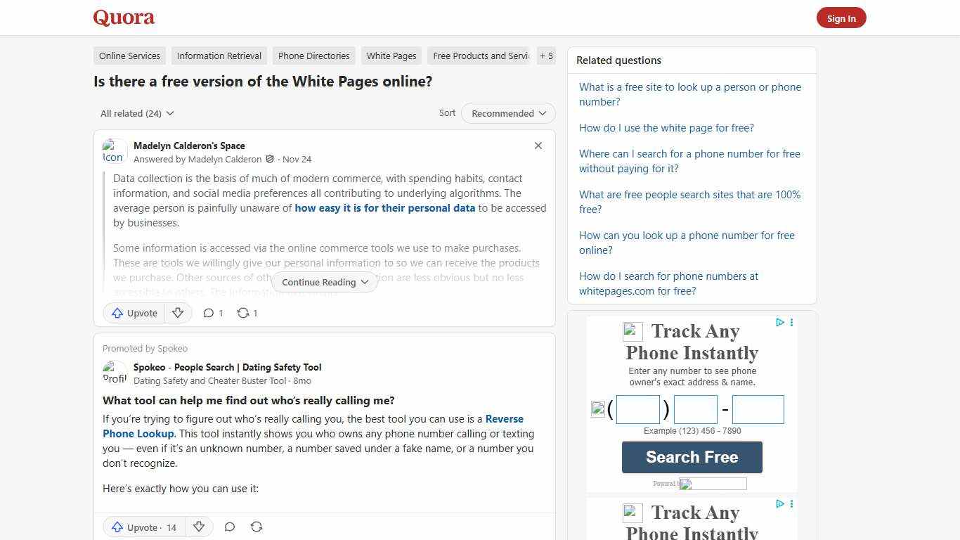 Is there a free version of the White Pages online? - Quora